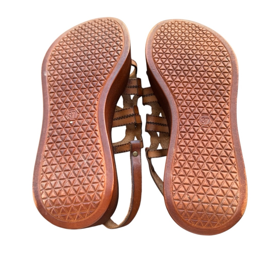 Gianluca Giordano Platform Wedge Open Toe Sandals Circular Hippie Boho Sz 6.5 - Picture 4 of 6